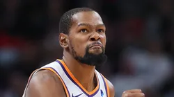 Kevin Durant #35 of the Phoenix Suns celebrates a basket against the Chicago Bulls