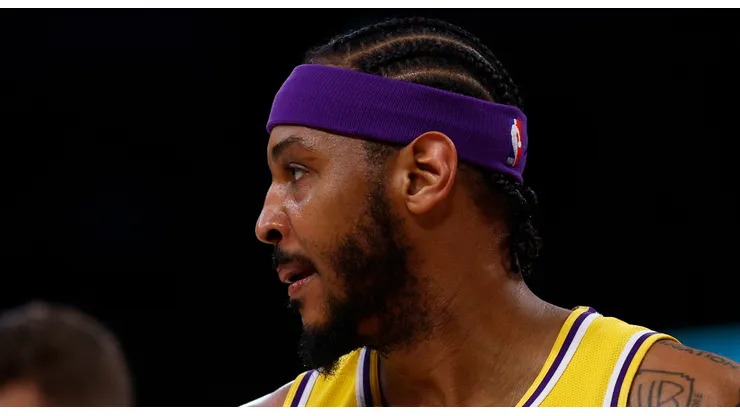 Carmelo Anthony #7 of the Los Angeles Lakers at Crypto.com Arena on March 01, 2022 in Los Angeles, California.