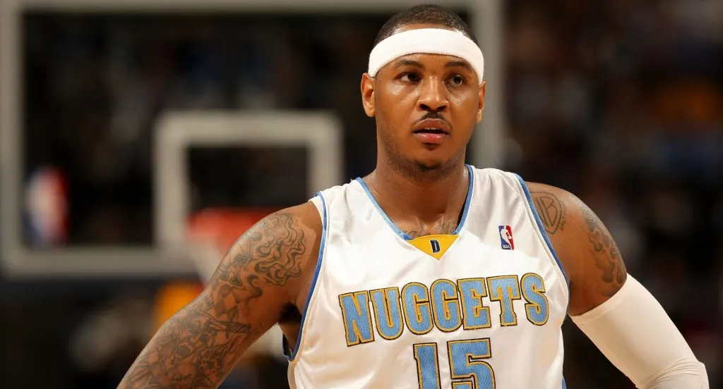 Carmelo Anthony playing for the Denver Nuggets against the Orlando Magic on January 13, 2010 in Denver, Colorado.