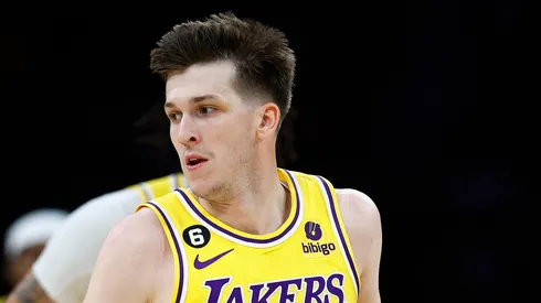 Austin Reaves #15 of the Los Angeles Lakers