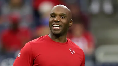 Head Coach DeMeco Ryans of the Houston Texans looks on during warmups