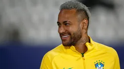 Neymar Jr. of Brazil smiles before a semi-final match of Copa America Brazil 2021 between Brazil and Peru.