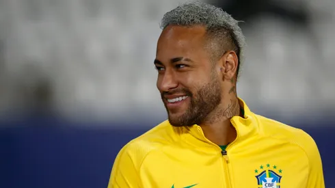 Neymar Jr. of Brazil smiles before a semi-final match of Copa America Brazil 2021 between Brazil and Peru.