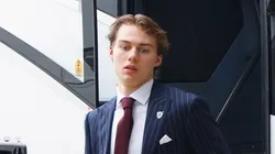 Connor Bedard #98 of the Chicago Blackhawks at PPG PAINTS Arena on October 10, 2023 in Pittsburgh, Pennsylvania.