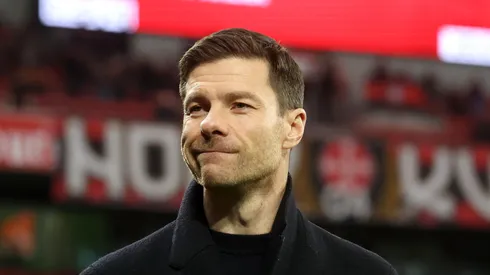 Xabi Alonso, Manager of Bayer Leverkusen, looks on prior to the Bundesliga match