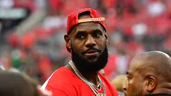 LeBron James of the Los Angeles Lakers attends a game between the Notre Dame Fighting Irish and the Ohio State Buckeyes at Ohio Stadium on September 03, 2022 in Columbus, Ohio.