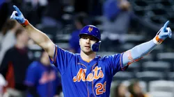 Pete Alonso #20 of the New York Mets reacts after hitting a walk-off three-run home run during the tenth inning against the Tampa Bay Rays at Citi Field on May 17, 2023 in the Flushing neighborhood of the Queens borough of New York City.