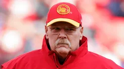 Head coach Andy Reid of the Kansas City Chiefs looks on before the game against the Buffalo Bills at GEHA Field at Arrowhead Stadium on December 10, 2023 in Kansas City, Missouri.