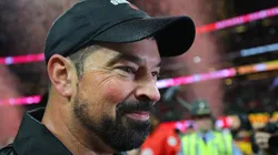 Head coach Ryan Day looks on after beating the Notre Dame Fighting Irish 34-23 in the 2025 CFP National Championship at the Mercedes-Benz Stadium on January 20, 2025 in Atlanta, Georgia.