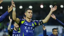 Cristiano Ronaldo of Al Nassr celebratets victory after winning the Saudi Pro League match between Al Khaleej and Al Nassr at Prince Mohammed bin Fahad Stadium in Dammam on January 21, 2025 in Dammam, Saudi Arabia.