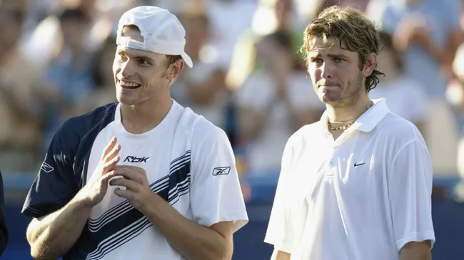 Andy Roddick beat Mardy Fish at the 2003 Cincinnati Final to become World No. 1 (Brian Bahr/Getty Images)