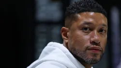 Head coach Marcus Freeman of the Notre Dame Fighting Irish speaks to the media during the Notre Dame Fighting Irish media day at the Georgia World Congress Center prior to the 2025 CFP National Championship between the Ohio State Buckeyes and Notre Dame Fighting Irish on January 18, 2025 in Atlanta, Georgia.