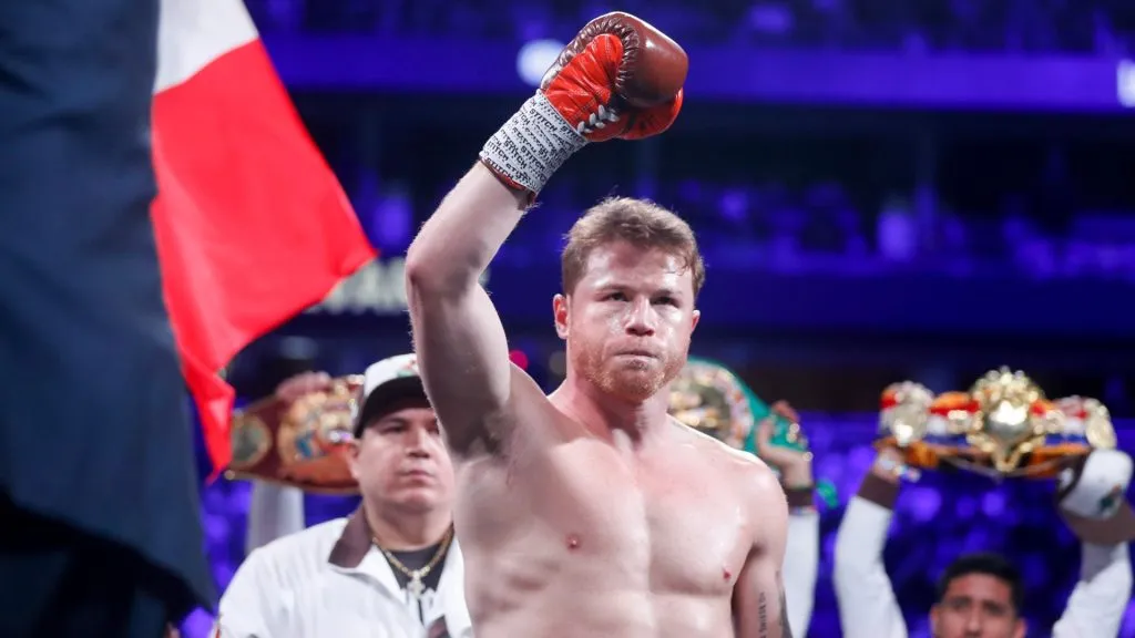 WBC/WBA/WBO super middleweight champion Canelo Alvarez looks on before a title fight at T-Mobile Arena on September 14, 2024 in Las Vegas, Nevada. (Photo by Steve Marcus/Getty Images)