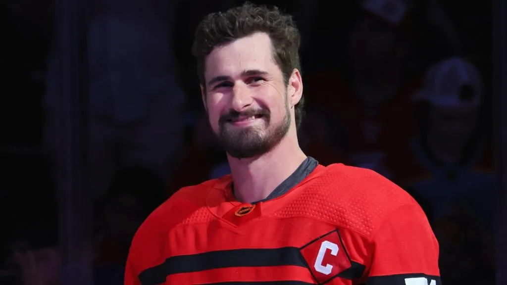 Dylan Larkin of the Detroit Red WIngs attends the 2023 NHL All-Star Skills presented by DraftKings Sportsbook at FLA Live Arena on February 03, 2023 in Sunrise, Florida.