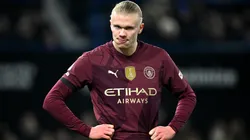 Erling Haaland of Manchester City reacts during the Premier League match between Ipswich Town FC and Manchester City FC.