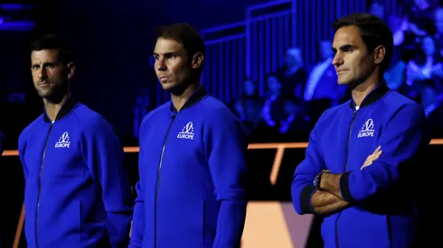 Novak Djokovic, Rafael Nadal and Roger Federer at the 2022 Laver Cup
