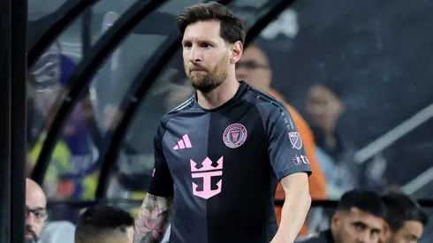 Lionel Messi #10 of Inter Miami CF is substituted in the second half of a preseason friendly match against America.