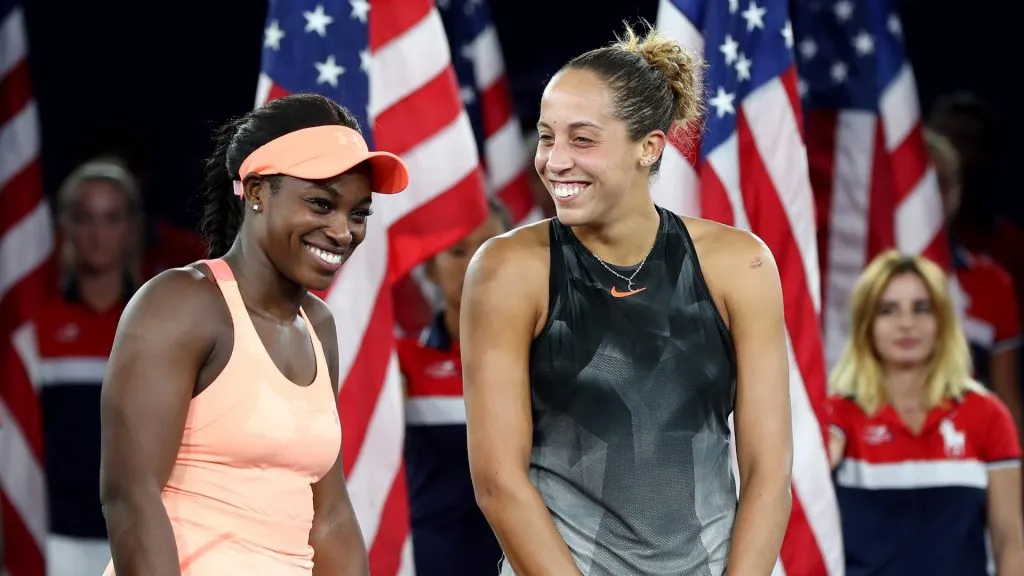 Sloane Stephens and Madison Keys after the 2017 US Open final (&nbsp;Elsa/Getty Images)