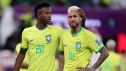 Vinicius Junior and Neymar after Brazil's elimination from the 2022 FIFA World Cup.