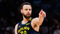 Stephen Curry #30 of the Golden State Warriors reacts during the second half of their NBA game against the Toronto Raptors