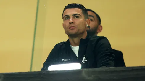 Cristiano Ronaldo of Al Nassr watches on from the stands prior to the Riyadh Season Cup match between Al-Nassr and Inter Miami at Kingdom Arena on February 01, 2024 in Riyadh, Saudi Arabia.
