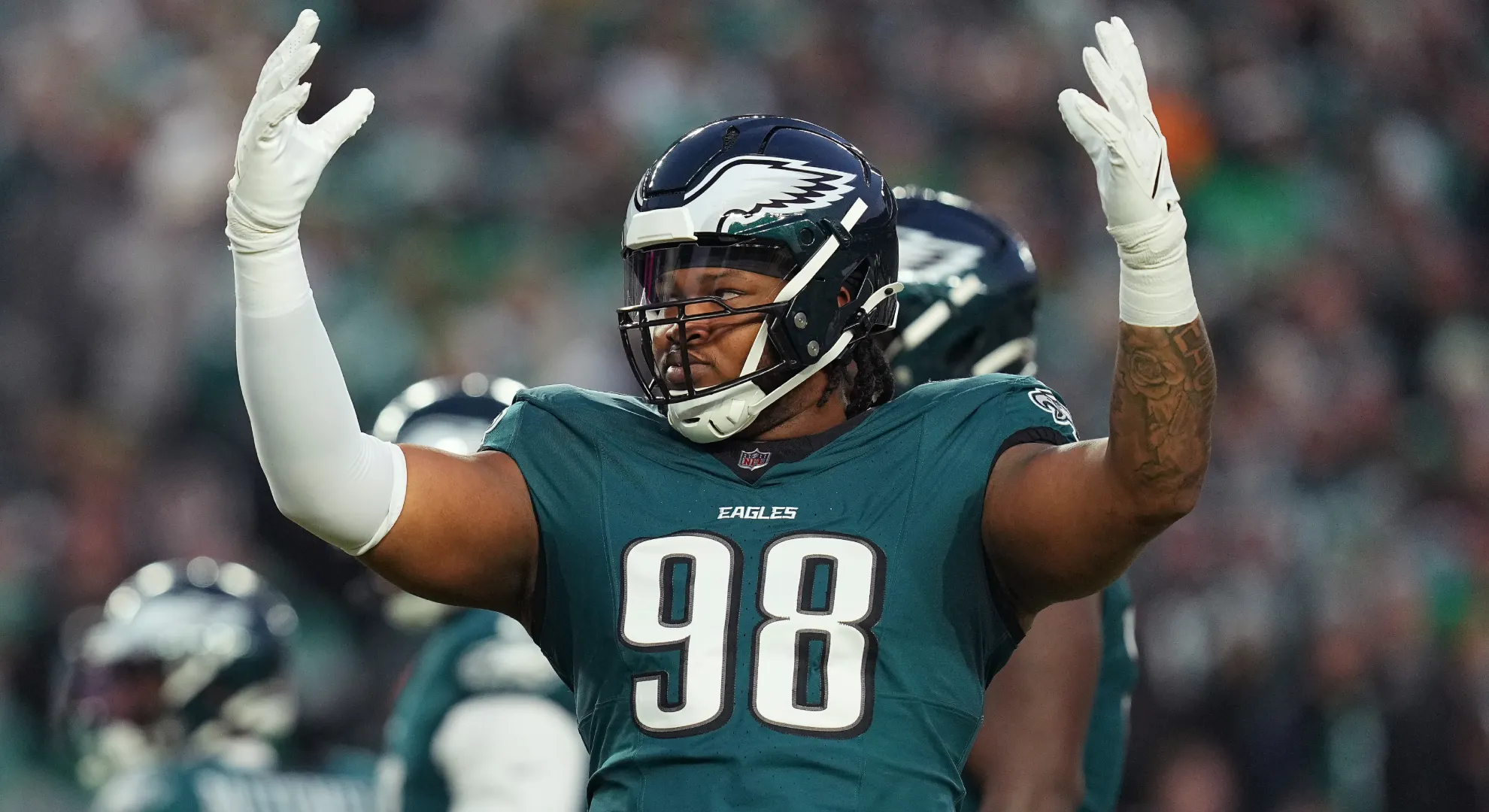 Jalen Carter #98 of the Philadelphia Eagles