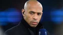 CBS Presenter, Thierry Henry looks on prior to the UEFA Champions League round of 16 leg two match between Manchester City and RB Leipzig at Etihad Stadium on March 14, 2023 in Manchester, England.