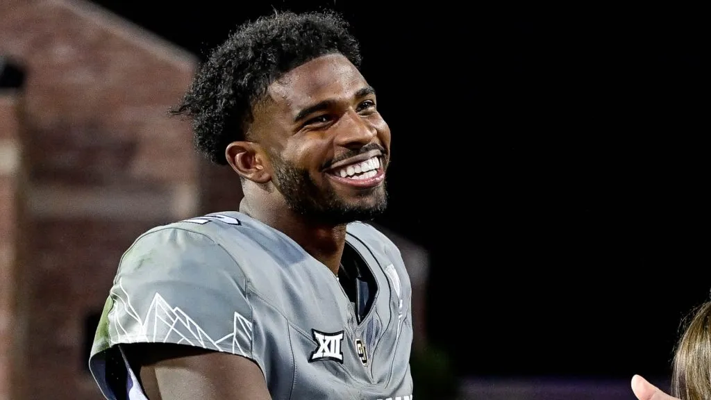 Shedeur Sanders #2 of the Colorado Buffaloes greets fans after a win in a game against the Cincinnati Bearcats at Folsom Field on October 26, 2024 in Boulder, Colorado.