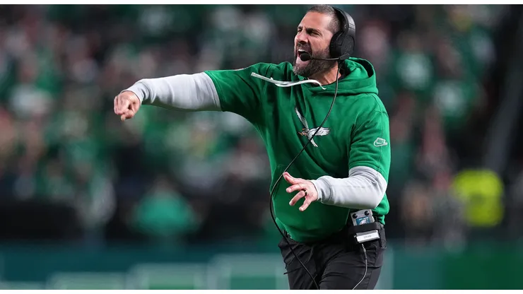 Head coach Nick Sirianni of the Philadelphia Eagles reacts during the second quarter against the Jacksonville Jaguars at Lincoln Financial Field on November 03, 2024 in Philadelphia, Pennsylvania.