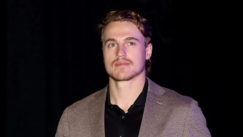 Mikko Rantanen #96 of the Colorado Avalanche arrives for their game against the St Louis Blues during Game One of the Second Round of the 2022 Stanley Cup Playoffs at Capital One Arena at Ball Arena on May 17, 2022 in Denver, Colorado.