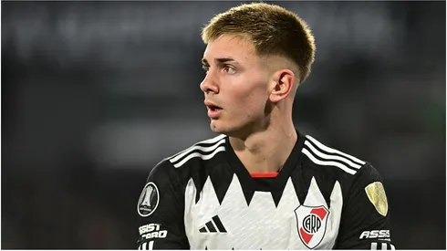 Franco Mastantuono of Argentina ina game with his team River Plate