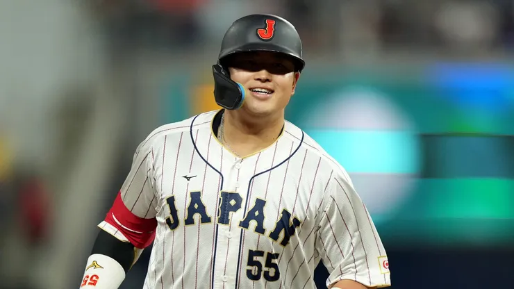 Munetaka Murakami #55 of Team Japan.