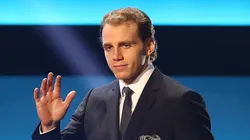 Patrick Kane #88 of the Chicago Blackhawks walks on stage during the NHL 100 presented by GEICO Show as part of the 2017 NHL All-Star Weekend at the Microsoft Theater on January 27, 2017 in Los Angeles, California.