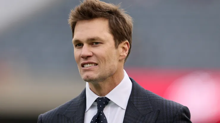 Former NFL player Tom Brady looks on prior to a game between the Chicago Bears and the Green Bay Packers at Soldier Field on November 17, 2024 in Chicago, Illinois.