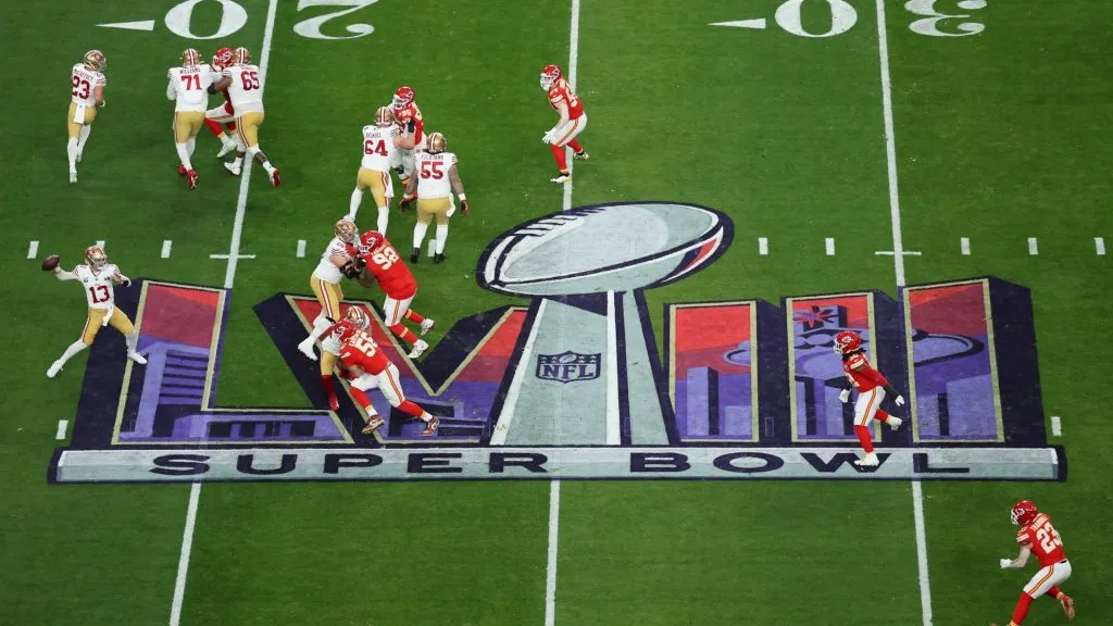Brock Purdy #13 of the San Francisco 49ers throws the ball in the first quarter against the Kansas City Chiefs during Super Bowl LVIII at Allegiant Stadium on February 11, 2024. (Source: Michael Reaves/Getty Images)