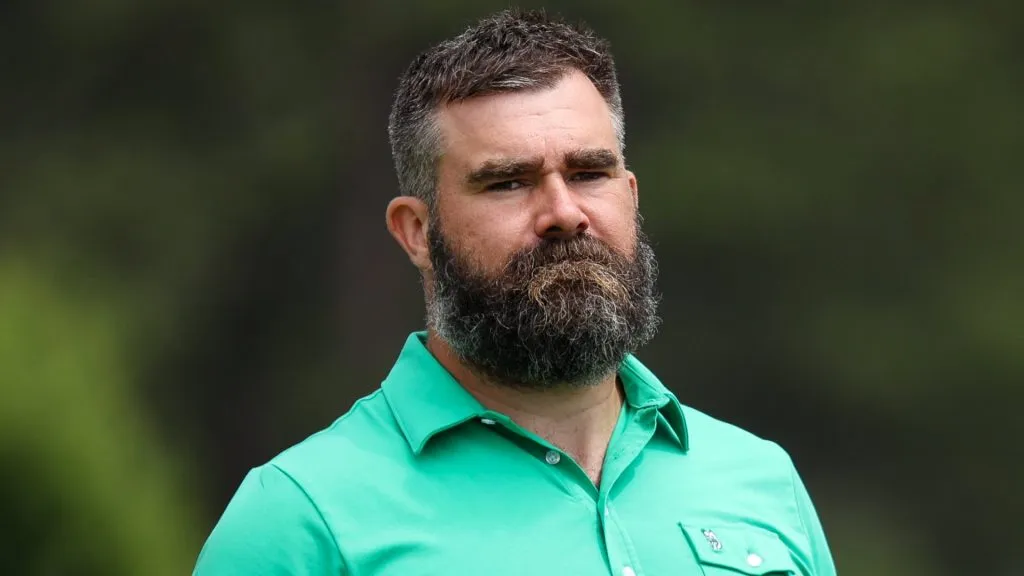 Jason Kelce looks up