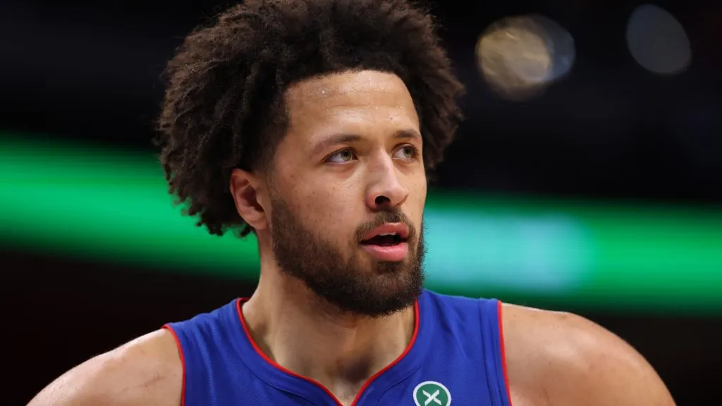 Cade Cunningham #2 of the Detroit Pistons looks on while playing the Indiana Pacers at Little Caesars Arena on January 16, 2025. (Source: Gregory Shamus/Getty Images)