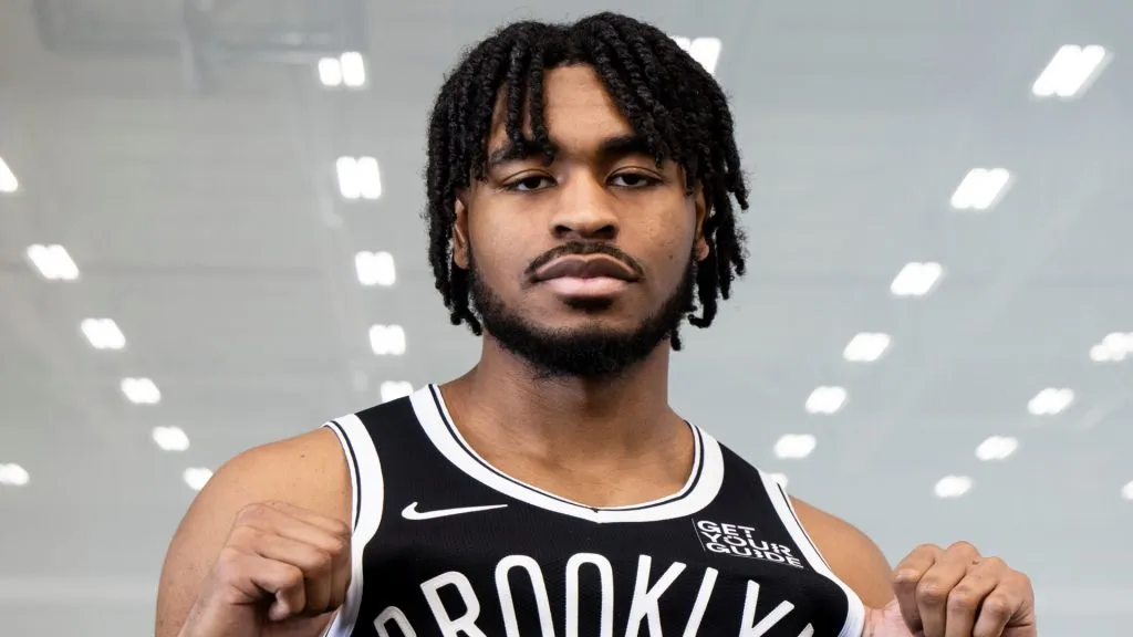 Cam Thomas #24 of the Brooklyn Nets poses for photos during NBA Media Day at Brooklyn Nets HSS Training Center on September 30, 2024. (Source: Michelle Farsi/Getty Images)