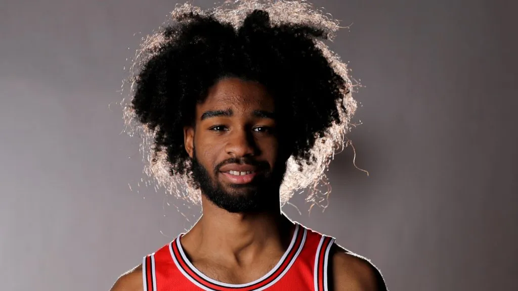Coby White of the Chicago Bulls poses for a portrait during the 2019 NBA Rookie Photo Shoot on August 11, 2019. (Source: Elsa/Getty Images)