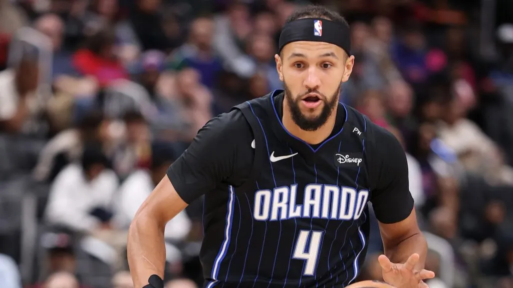 Jalen Suggs #4 of the Orlando Magic plays against the Detroit Pistons at Little Caesars Arena on January 01, 2025. (Source: Gregory Shamus/Getty Images)