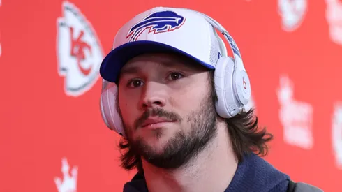 Josh Allen of the Bills arrives prior to a game against the Chiefs.