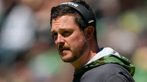 Head Coach Dan Lanning of the Oregon Ducks looks on during the Oregon Ducks Spring Football Game at Autzen Stadium on April 29, 2023 in Eugene, Oregon.
