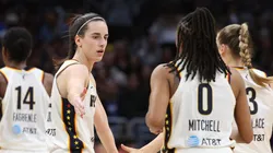 Caitlin Clark celebrates with Indiana Fever teammates