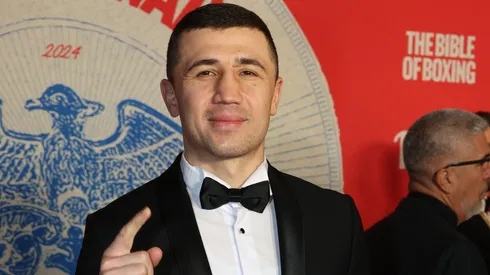 Israil Madrimov arrives prior to the RING Magazine Awards at Old Royal Naval College on January 11, 2025 in London, England.