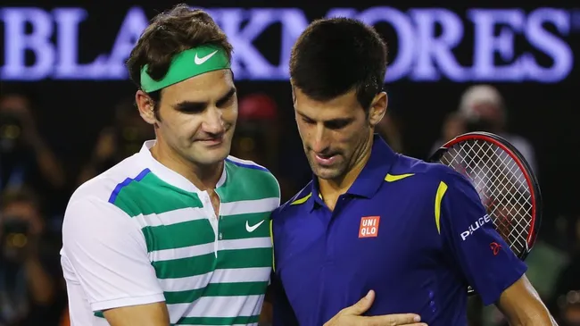 Roger Federer and Novak Djokovic during the 2016 Australian Open (&nbsp;Michael Dodge/Getty Images)