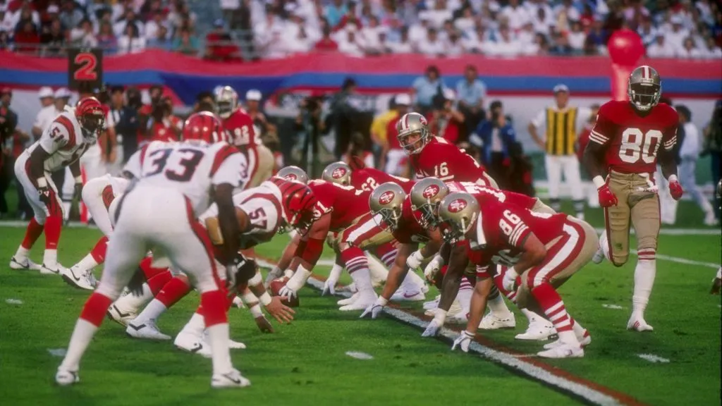 General view of Super Bowl XXIII between the San Francisco 49ers and the Cincinnati Bengals in 1989. (Source: Rick Stewart /Allsport)