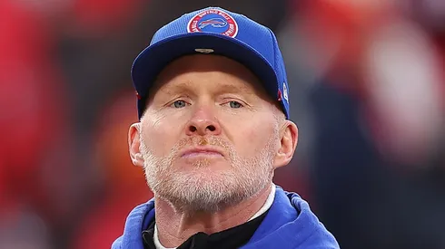 Head coach Sean McDermott of the Buffalo Bills looks on prior to playing the Kansas City Chiefs during the AFC Championship Game at GEHA Field at Arrowhead Stadium on January 26, 2025 in Kansas City, Missouri.