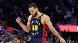 Stephen Curry #30 of the Golden State Warriors reacts after a play in the fourth quarter against the Oklahoma City Thunder