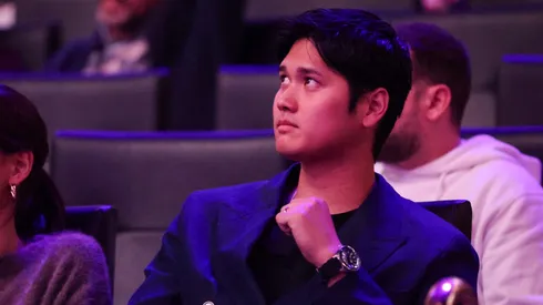 Shohei Ohtani of the Los Angeles Dodgers attends the game between the Los Angeles Lakers and the Portland Trail Blazers at Crypto.com Arena on December 08, 2024 in Los Angeles, California.
