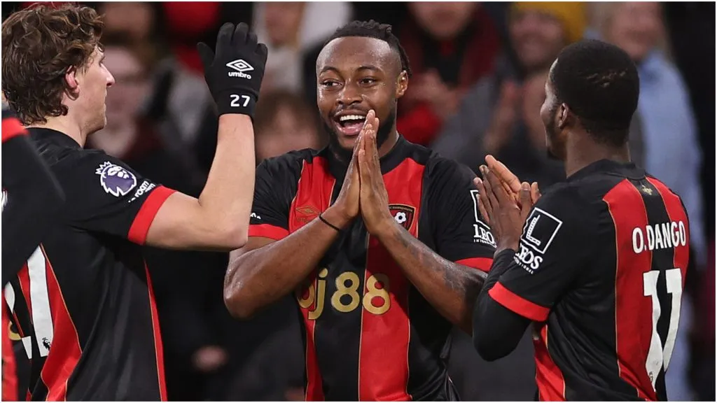 Antoine Semenyo of AFC Bournemouth celebrates with teammates – Warren Little/Getty Images